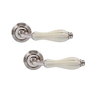 Ручки на розеті FIMET Lady 148 (269) F21 нікель/слонова кістка/срібні смужки